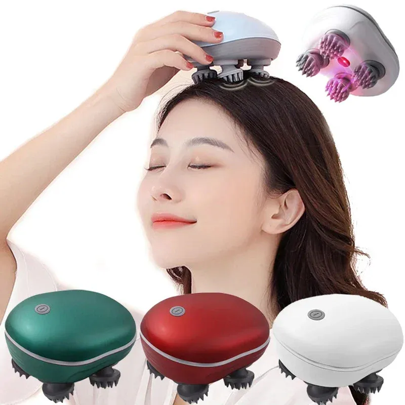 Red Light Therapy Electric Scalp Massager – Relieve Tension & Stress