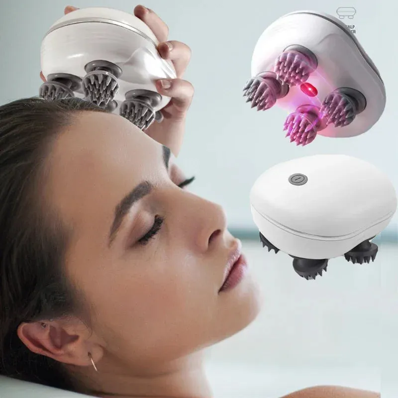Red Light Therapy Electric Scalp Massager – Relieve Tension & Stress
