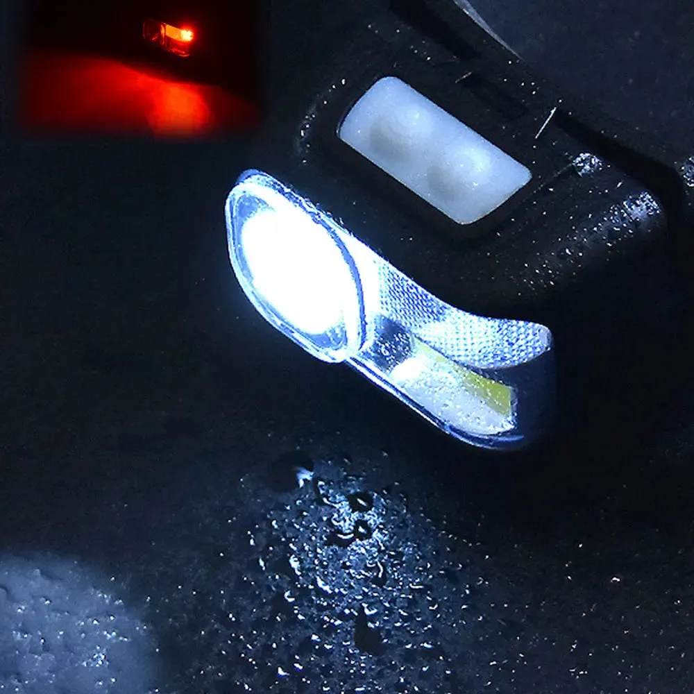 Sensing head lamp Induction Head light USB Rechargeable Headlamp   Built in Battery XPE COB White / Red LED Fishing Flashlight