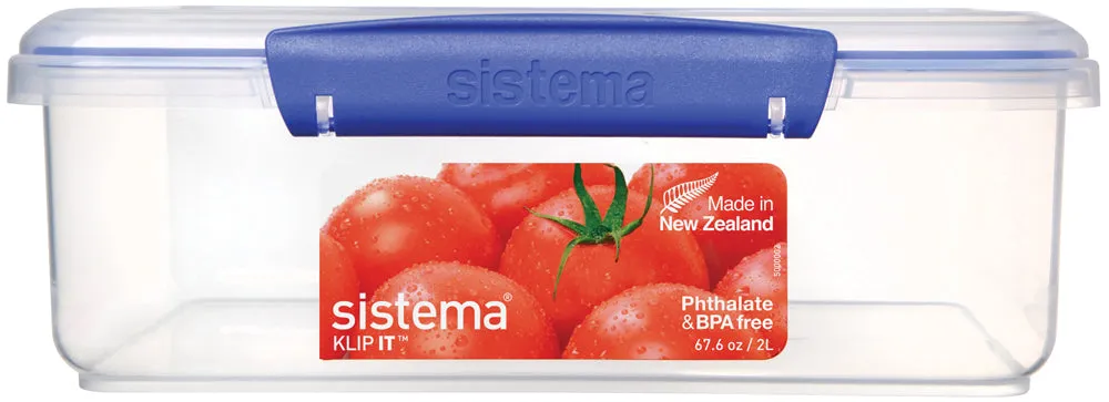 Sistema® KLIP IT™ 2L Rectangle Food Storage Container
