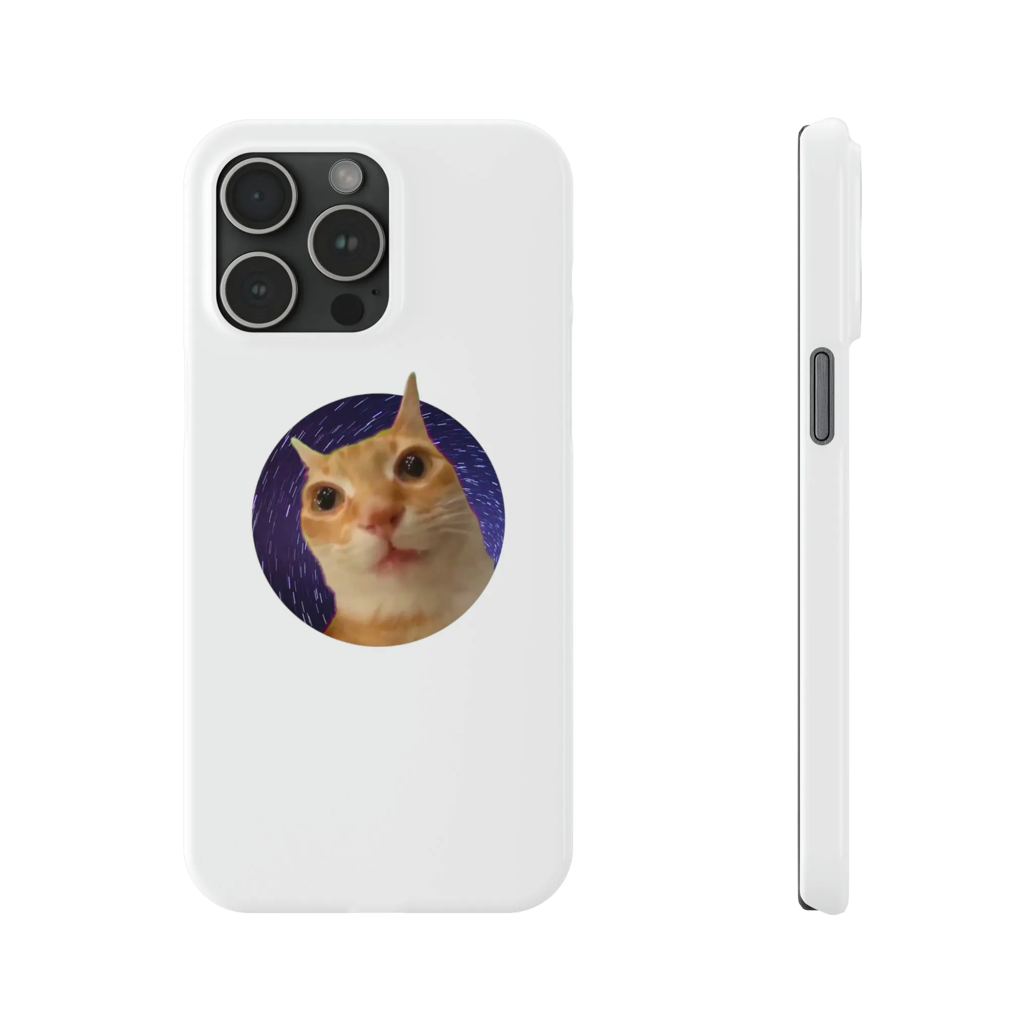 Spaced Out Cat Meme Slim Phone Cases