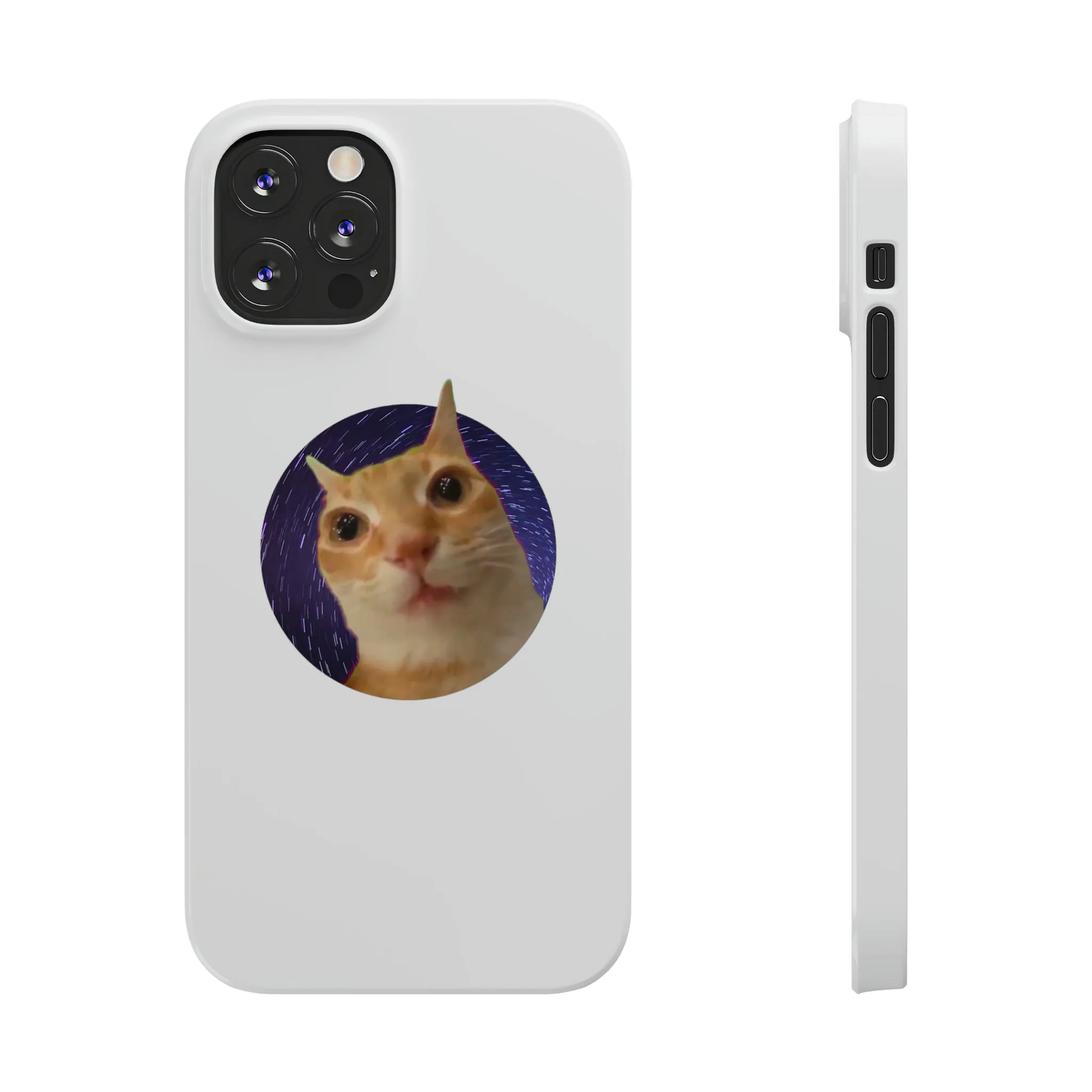 Spaced Out Cat Meme Slim Phone Cases