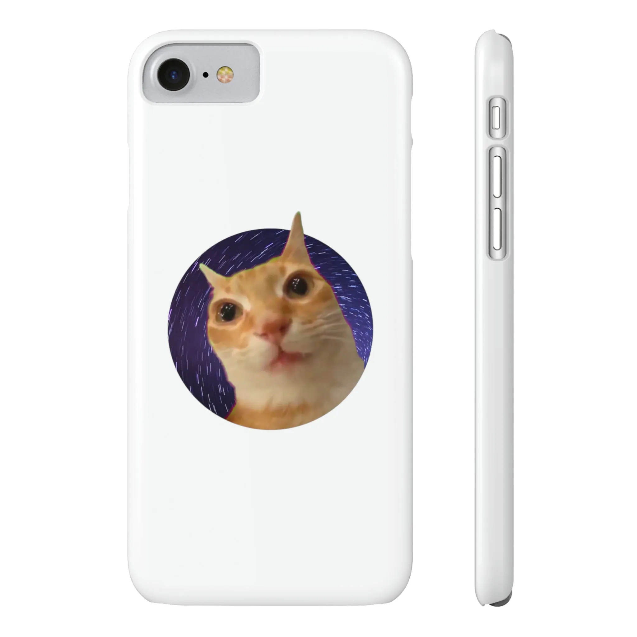 Spaced Out Cat Meme Slim Phone Cases