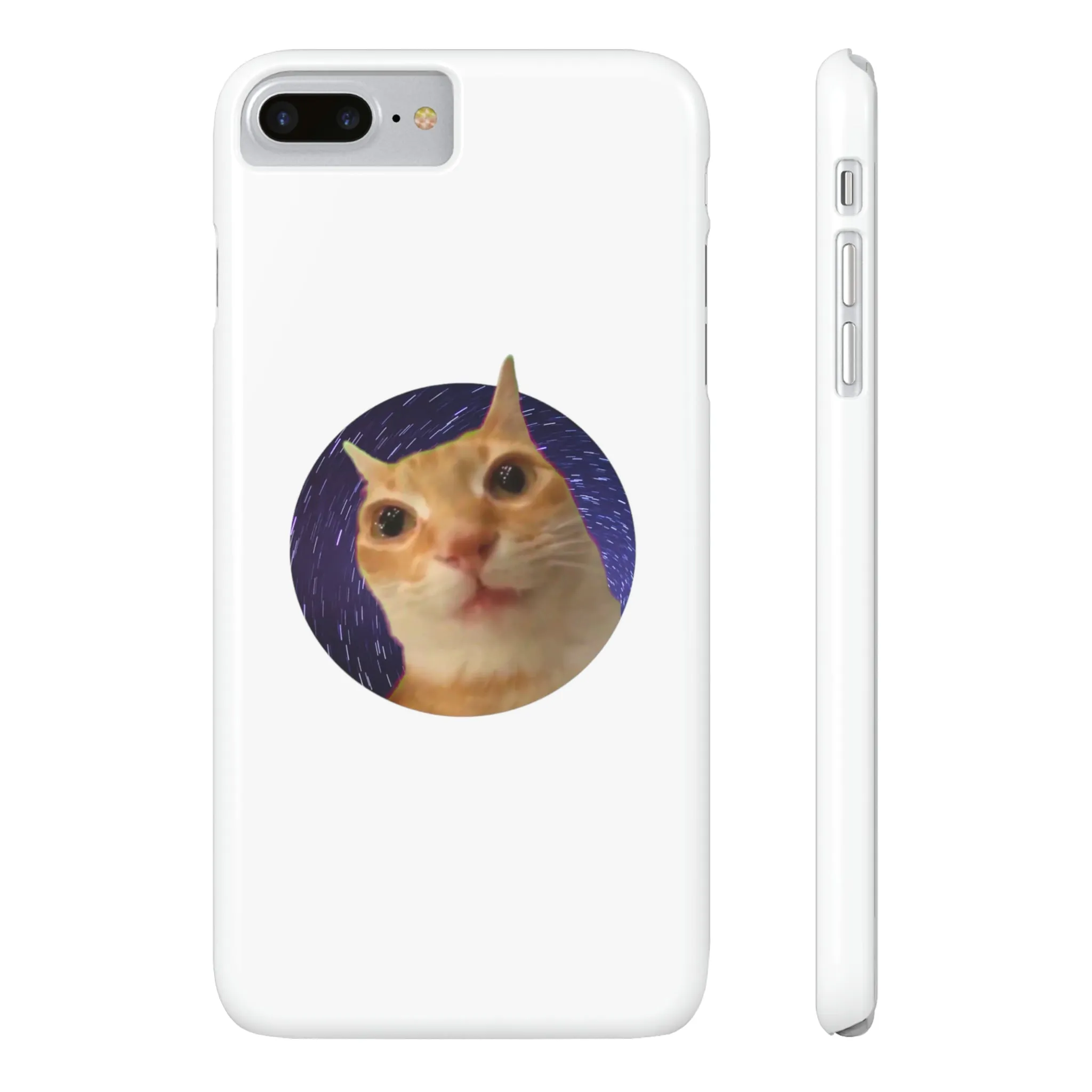 Spaced Out Cat Meme Slim Phone Cases