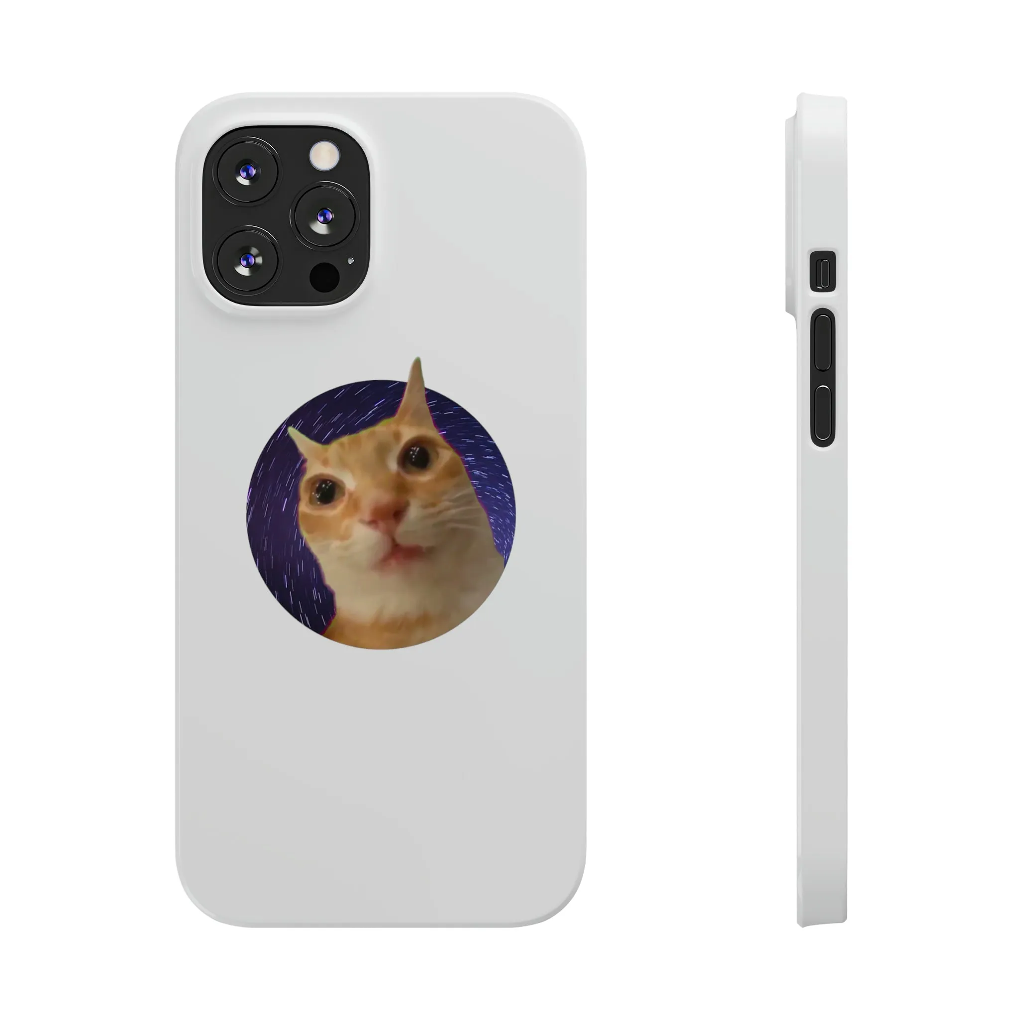 Spaced Out Cat Meme Slim Phone Cases