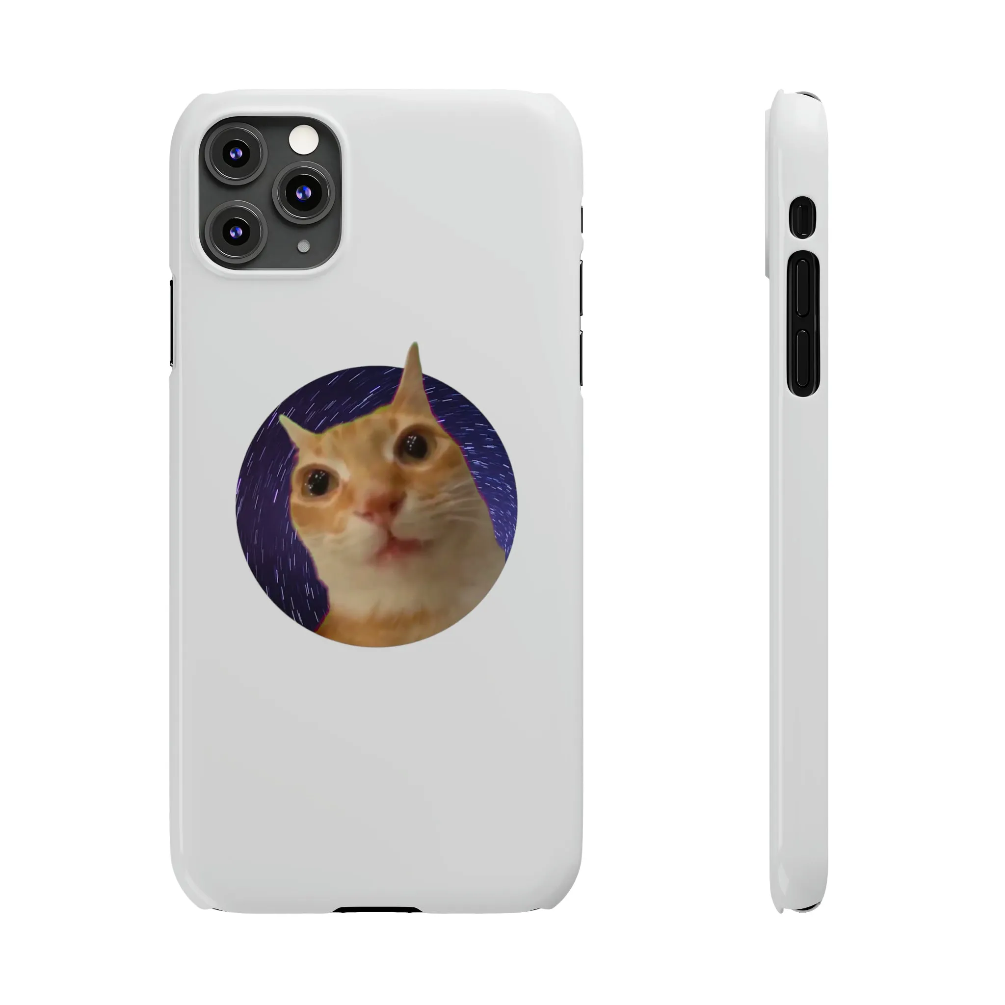 Spaced Out Cat Meme Slim Phone Cases