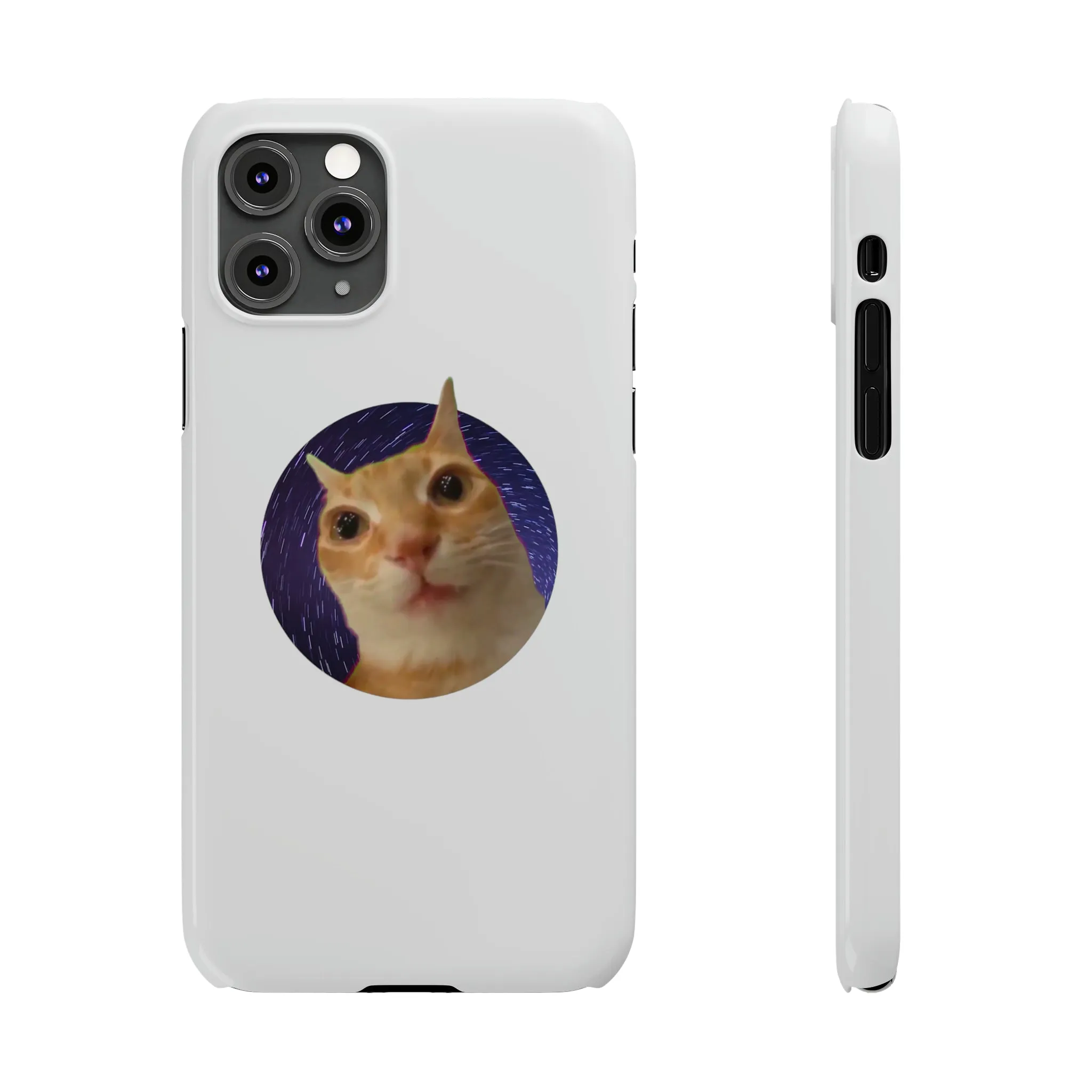 Spaced Out Cat Meme Slim Phone Cases