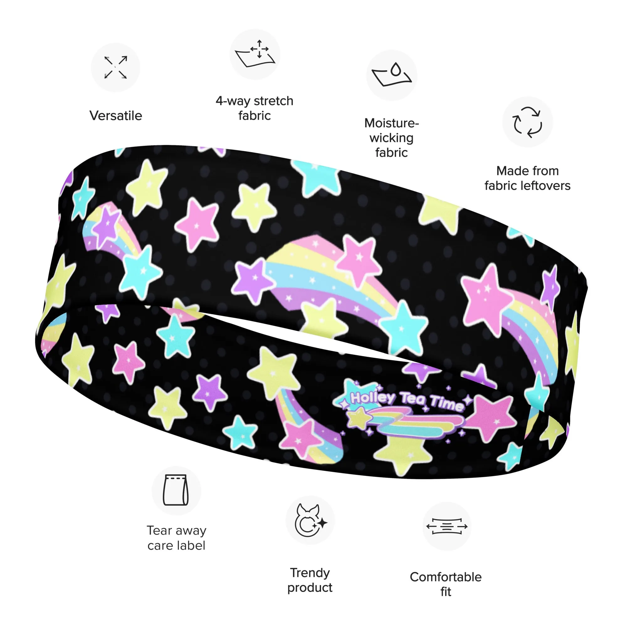 Starry Party Black Stretchable Headband