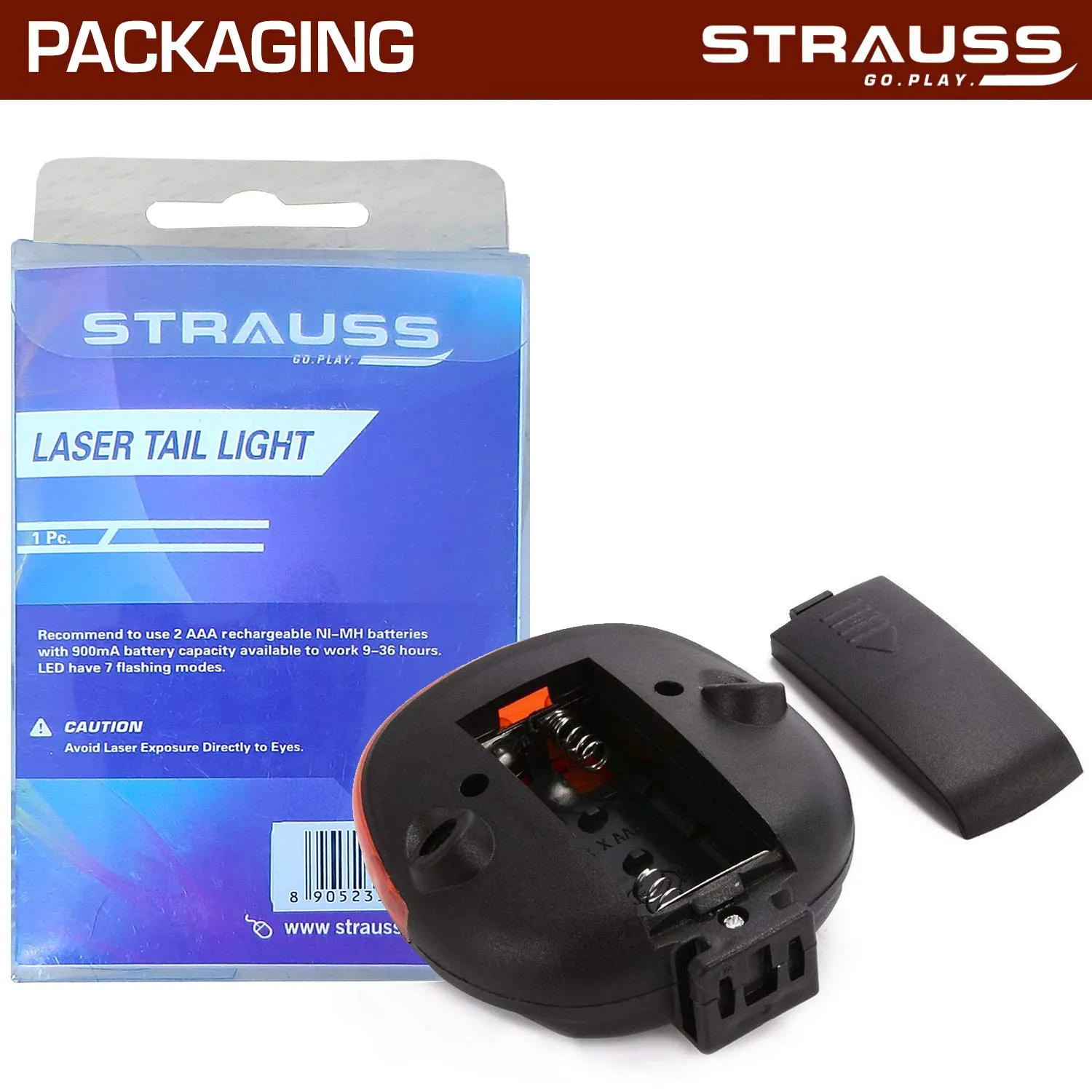 Strauss USB Rechargeable Bicycle Light Set | Super Bright Front Headlight & Rear Light | 4 Light Mode Options | IPX5 Waterproof Bike Lights for Night Riding | Ensures Cycling Safety