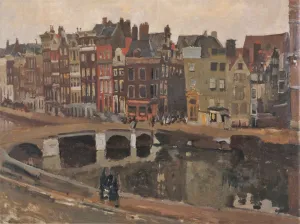 The Rokin in Amsterdam (Das Rokin in Amsterdam) - George Breitner - Dutch Impressionist Painting - Framed Prints