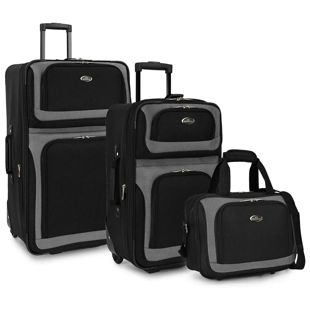 U.S. Traveler New Yorker Lightweight Expandable Rolling Luggage, 3-Piece Set