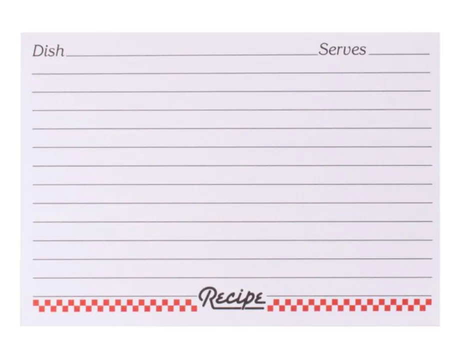 Weatherbee Recipe Cards, 3 x 5, Set of 24
